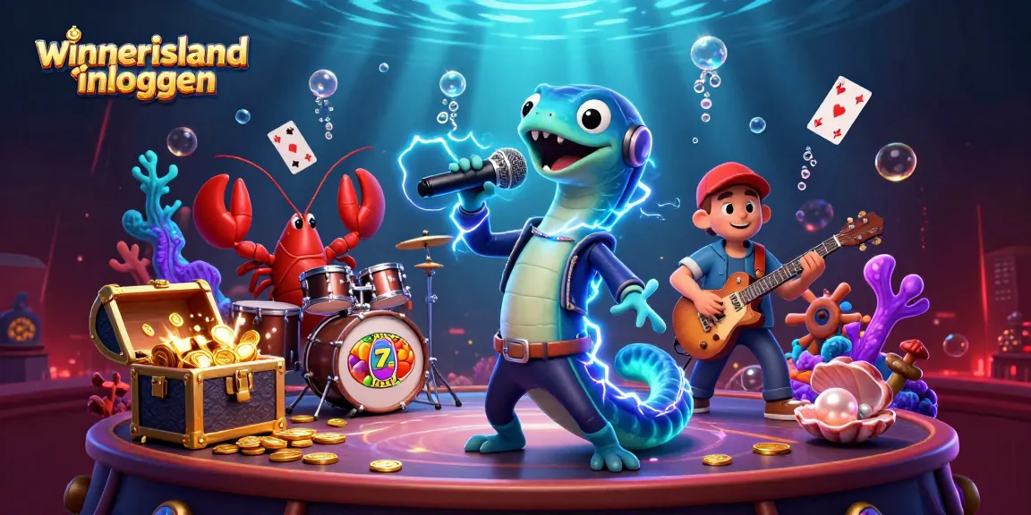 winnerisland inloggen vibrant underwater casino scene with a DJ electric eel performing